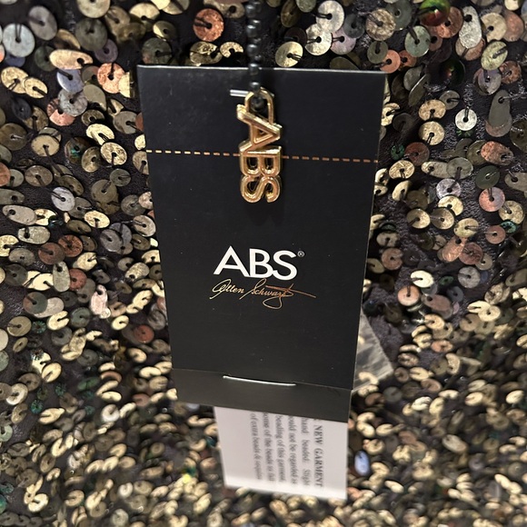 Silver mini sequin dress / ABS Sequin LS Dress size 6 (NWT) - Picture 3 of 5